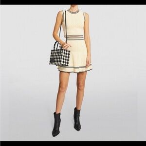 BNWT House of Harlow XS Cream Knitted Skirt Set